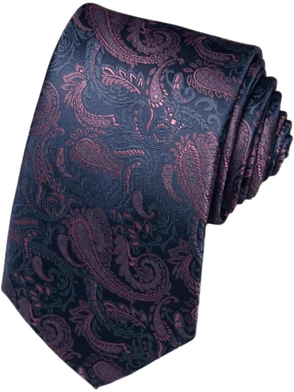 🆕Men's Gray & Pink 100%Microfiber Paisley Slim Formal Necktie For Wedding Dress